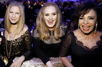 3 Divas at the Oscar Party: Barbra, Adele and Shirley Bassey